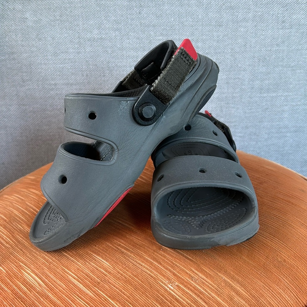 All Terrain Crocs sz J2 Gray Great Used Condition
